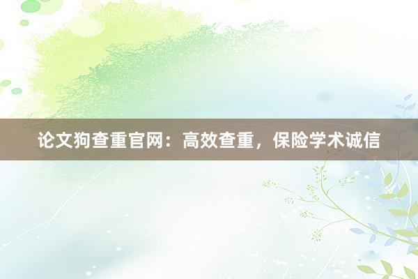 论文狗查重官网：高效查重，保险学术诚信